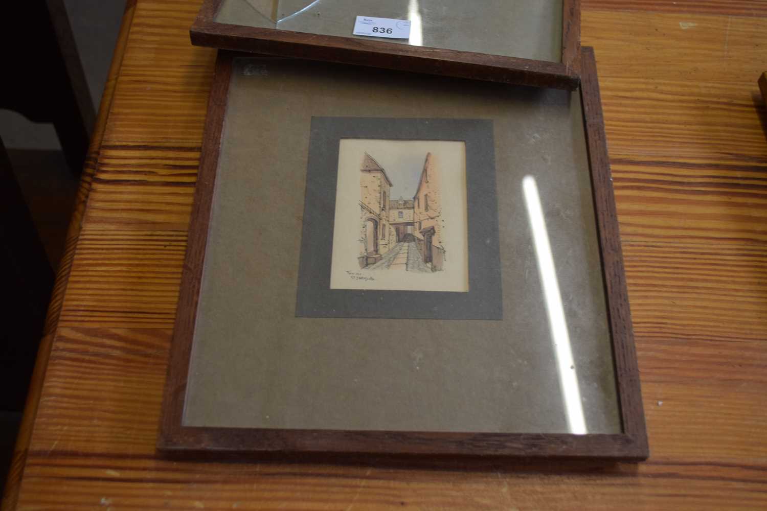 Edward Pococke, signed pair of watercolours, 'Row 13 and Row 121, Gt Yarmouth', 4.5 x 3.5ins - Image 2 of 4