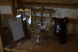 PAIR OF BRASS PHOTOGRAPH FRAMES, VARIOUS OTHER ITEMS