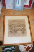 20TH CENTURY ITALIAN SCHOOL, 'PONTE VECCHINO, FIRENZE', INDISTINCTLY SIGNED AND DATED 1976, F/G