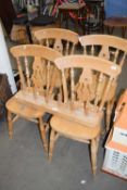 SET OF FOUR BEECHWOOD KITCHEN CHAIRS