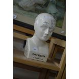 AFTER L N FOWLER, POTTERY PHRENOLOGY HEAD