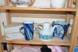 BOXED CRYSTAL DRINKING GLASSES, WILLOW PATTERN JARDINIERE AND OTHER ITEMS