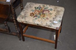 RECTANGULAR STOOL WITH FLORAL UPHOLSTERED TOP