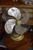 VINTAGE LIMIT ELECTRIC FAN AND A REVOLVING WOODEN TABLE STAND