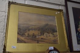 J H HAWKSWORTH, WORTLEY FROM THE STATION, WATERCOLOUR, GILT F/G