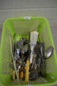 BASKET OF MIXED CUTLERY