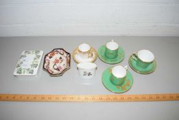 MINTON COFFEE CANS AND SAUCERS, MASONS MANDALAY BOWL AND OTHER ITEMS