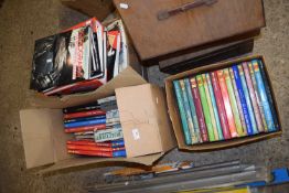 THREE BOXES OF VARIOUS HAYNES WORKSHOP MANUALS AND OTHER BOOKS AND EPHEMERA