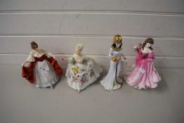 FOUR VARIOUS ROYAL DOULTON FIGURINES TO INCLUDE FIGURE OF THE YEAR 1999 AND CLEOPATRA