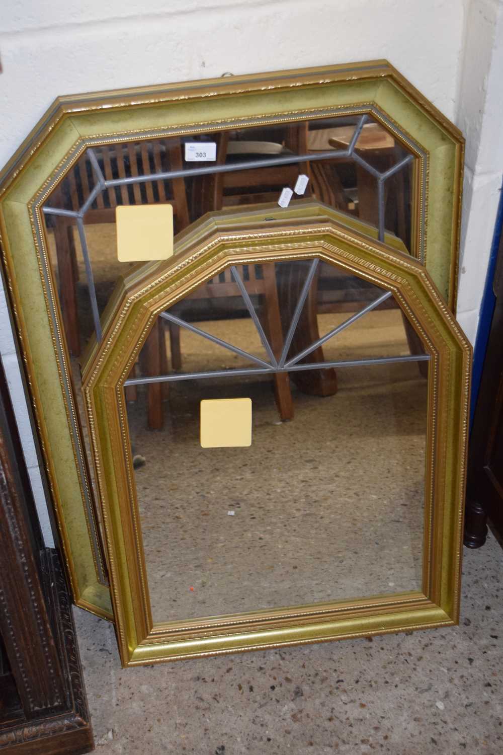 TWO CONTEMPORARY GILT FRAMED MIRRORS