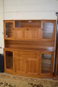 NEW ZEALAND RIMU WOOD LOUNGE DISPLAY CABINET FORMED OF TWO SECTIONS, 170CM WIDE