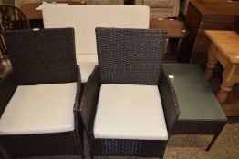 MODERN WOVEN RATTAN EFFECT FOUR PIECE PATIO SET