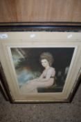 THOMAS APPLETON, SIGNED COLOURED PRINT OF A SEATED LADY PLUS ANOTHER SIMILAR, F/G (2)