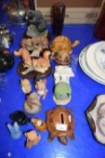 COLLECTION OF MODEL ANIMALS, TORTOISE SHAPED MONEY BOXES AND OTHER ITEMS