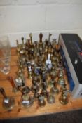 LARGE COLLECTION VARIOUS MAINLY BRASS BELLS