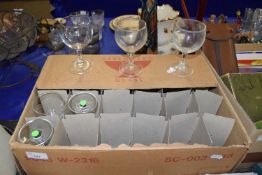BOX OF MODERN WINE GLASSES