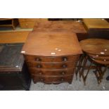 19TH CENTURY MAHOGANY BOW FRONT MOCK CHEST/COMMODE WITH PULL UP LID, 70CM WIDE