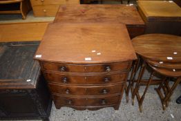 19TH CENTURY MAHOGANY BOW FRONT MOCK CHEST/COMMODE WITH PULL UP LID, 70CM WIDE