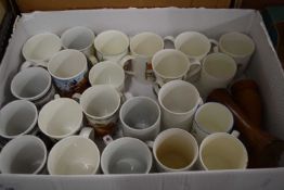 ONE BOX OF MIXED MUGS