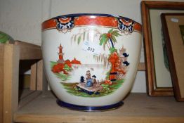 JARDINIERE DECORATED WITH ORIENTAL SCENES