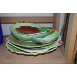 VARIOUS CARLTON WARE AND OTHER LEAF AND FLOWER FORMED DISHES