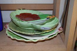 VARIOUS CARLTON WARE AND OTHER LEAF AND FLOWER FORMED DISHES