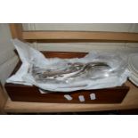 BOX CONTAINING SILVER PLATED CUTLERY