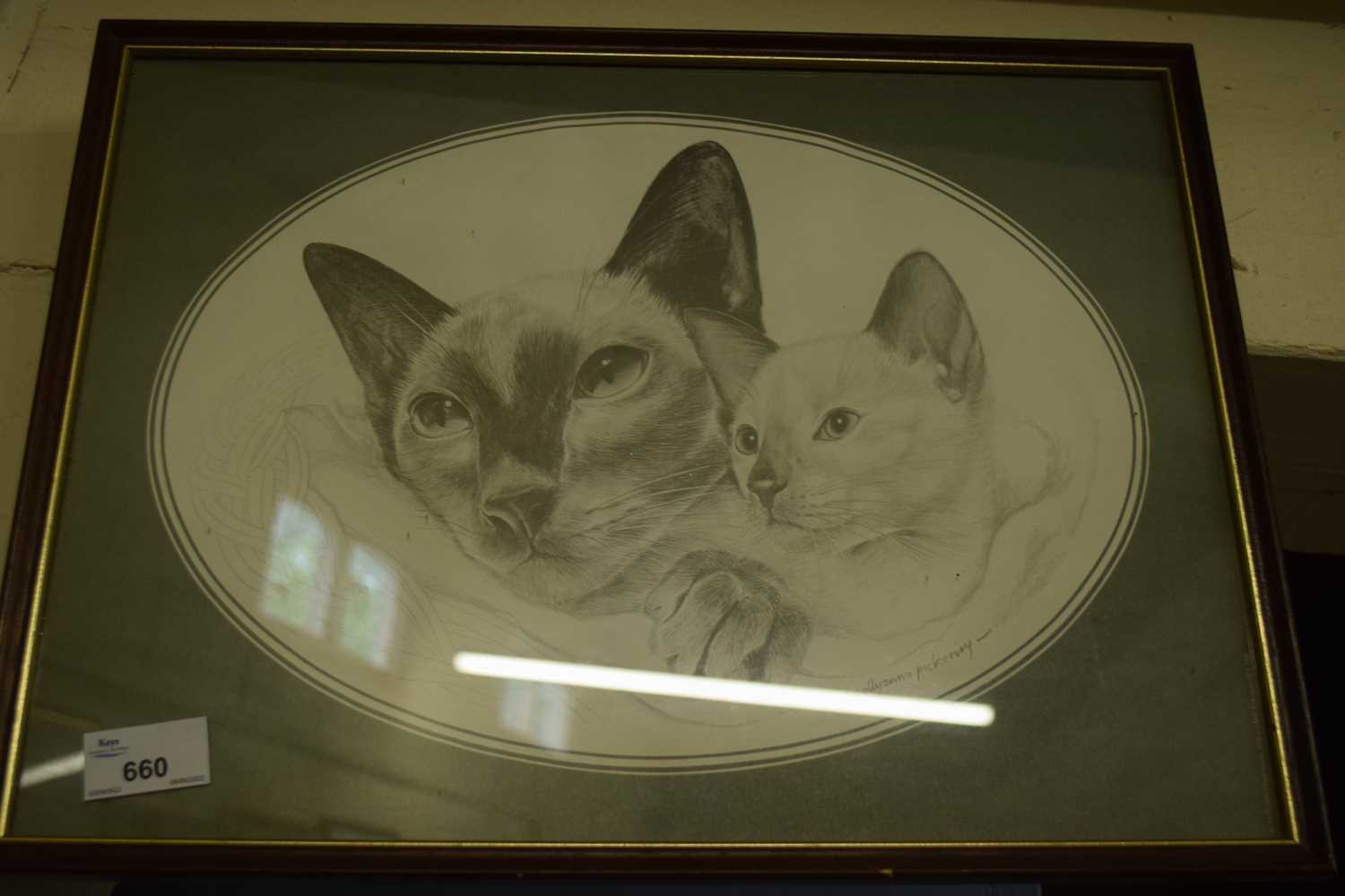 POLLYANNA PICKERING, STUDY OF TWO SIAMESE CATS