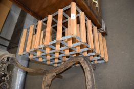 WOOD AND METAL WINE RACK