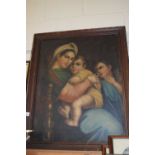 LATE 19TH/EARLY 20TH CENTURY SCHOOL, STUDY OF MOTHER AND CHILDREN, OIL ON CANVAS, UNSIGNED