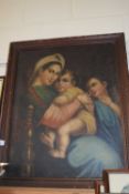 LATE 19TH/EARLY 20TH CENTURY SCHOOL, STUDY OF MOTHER AND CHILDREN, OIL ON CANVAS, UNSIGNED