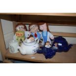 COLLECTION OF TETLEY TEA ITEMS TO INCLUDE TEA POTS, FIGURES, ETC