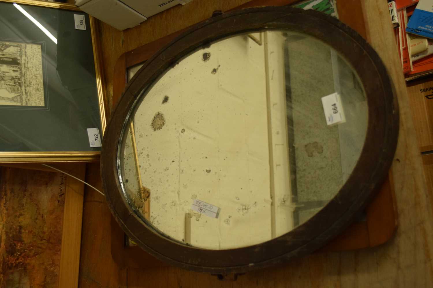 ONE OVAL AND ONE RECTANGULAR MIRROR (2)