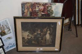 19TH CENTURY PRINT OF CLASSICAL LADIES, PLUS FURTHER PRINT AFTER CONSTABLE