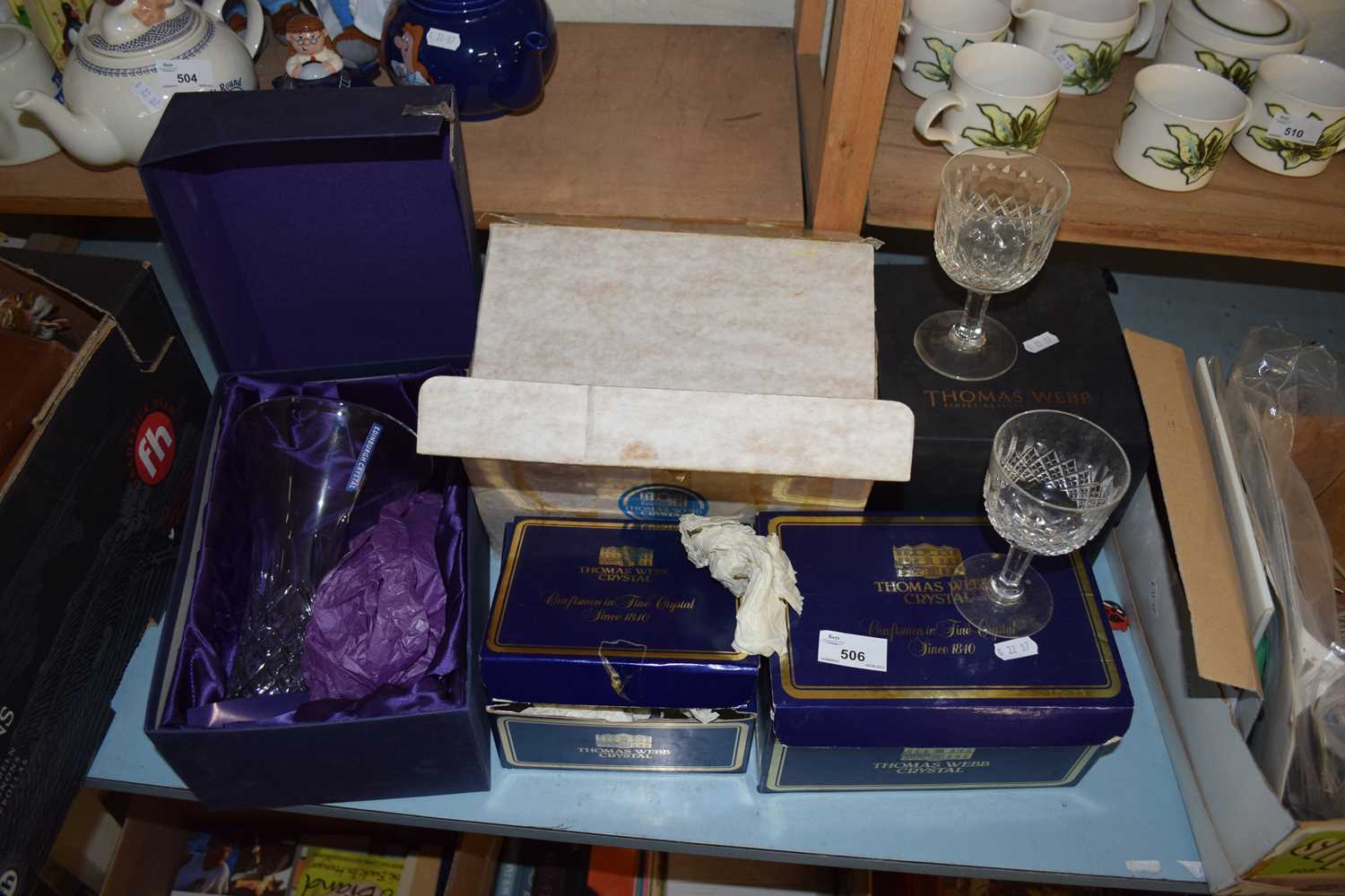QUANTITY OF VARIOUS BOXED GLASS WARES TO INCLUDE EDINBURGH CRYSTAL AND THOMAS WEBB