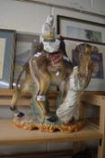 LARGE CAPO DI MONTE MODEL OF A CAMEL AND RIDER