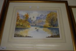 SHIRLEY CARNT, 'KELLING LAKE', WATERCOLOUR, F/G