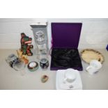 PRESENTATION NATO CHESS TOURNAMENT CUP AND SAUCER, SILVER PLATED TRAY, VARIOUS ORNAMENTS, BOXED