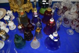 COLLECTION OF VARIOUS COLOURED GLASS BELLS