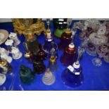 COLLECTION OF VARIOUS COLOURED GLASS BELLS