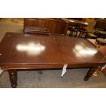 EARLY 20TH CENTURY MAHOGANY AND SLATE BED COMBINATION POOL TABLE AND DINING TABLE ON HEAVY TURNED