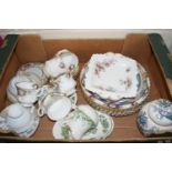 ONE BOX MIXED CHINA WARES TO INCLUDE ROYAL ALBERT 'CELEBRATION' TEA WARES