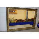 MODERN RECTANGULAR BEVELLED WALL MIRROR IN GILT EFFECT FRAME