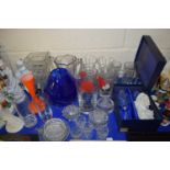 VARIOUS MIXED DRINKING GLASSES, VASES ETC TO INCLUDE BOHEMIAN CRYSTAL