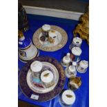VARIOUS ROYAL COMMEMORATIVE CERAMIC BELLS AND PLATES PLUS A FURTHER WADE WHISKY DECANTER