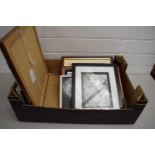 BOX OF MIXED PICTURES AND PICTURE FRAMES