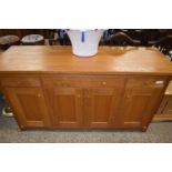 MODERN LIGHT OAK SIDEBOARD WITH THREE DRAWERS AND FOUR DOORS, 160CM WIDE