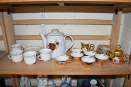 CONTINENTAL GILT DECORATED PART COFFEE SET AND FURTHER TEA WARES