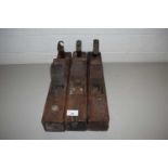 THREE LARGE WOODEN WOODWORKING PLANES