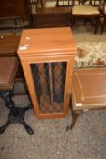 LIGHT WOOD VENEERED CD CABINET WITH GLAZED DOOR